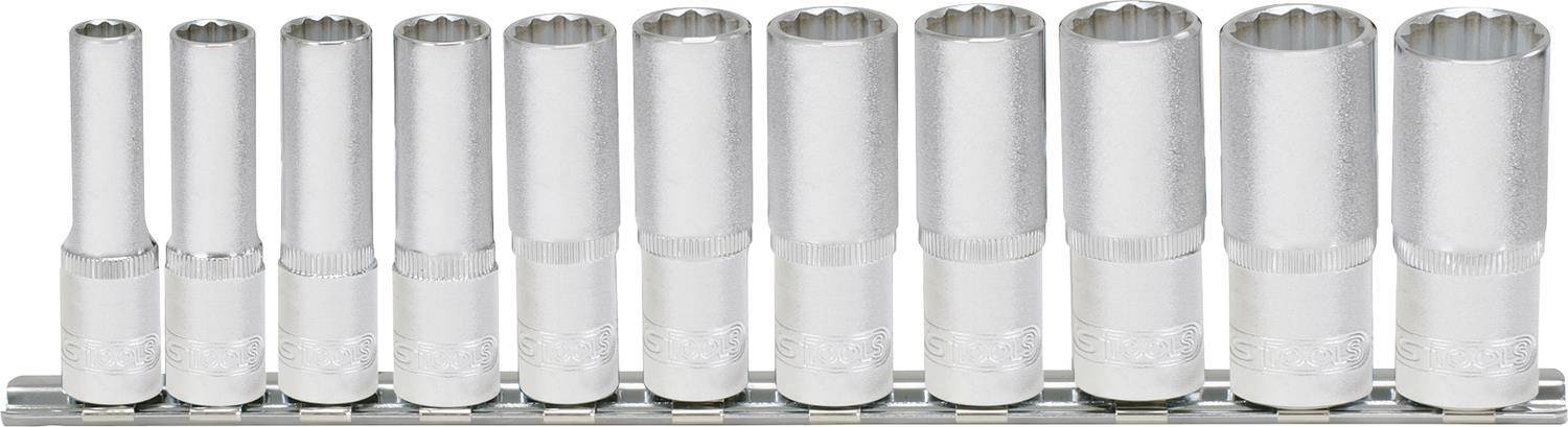 KS TOOLS 3/8'' 12-kant-Stecknuss-Satz, lang, 11-tlg