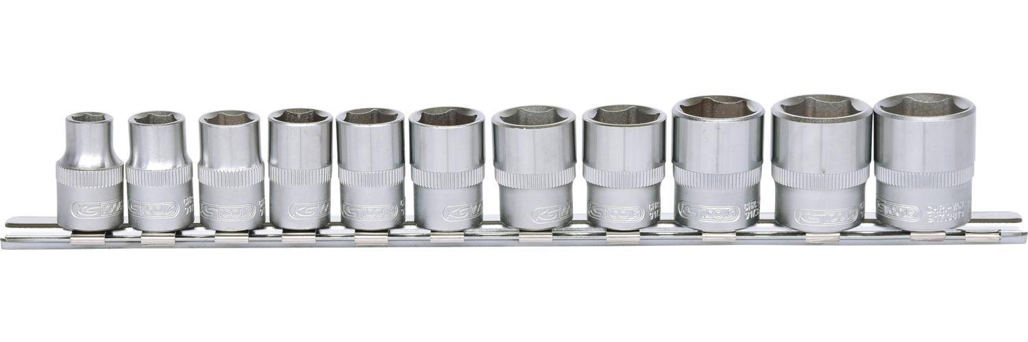 KS TOOLS 3/8" Sechskant-Stecknuss-Satz, 11-tlg 8-19mm
