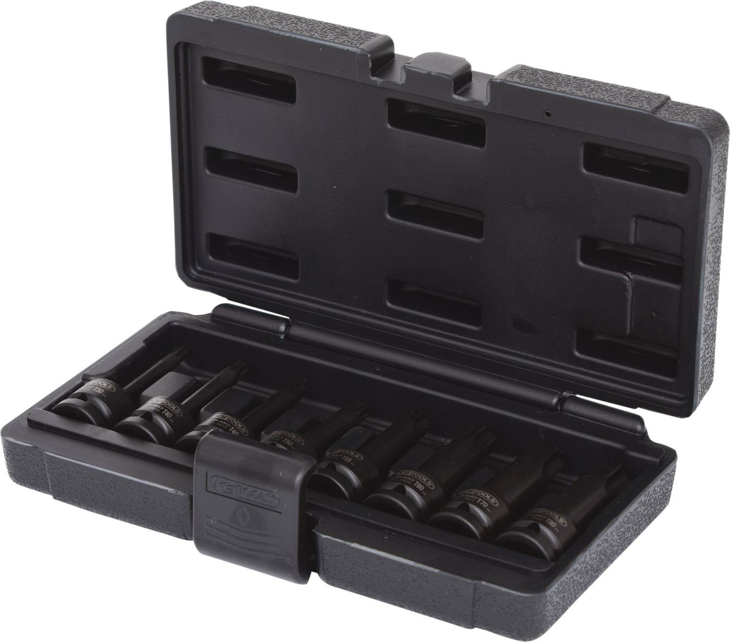 KS TOOLS 1/2" Kraft-Bit-Stecknuss-Satz Torx, 8-tlg, T30-T80, lang