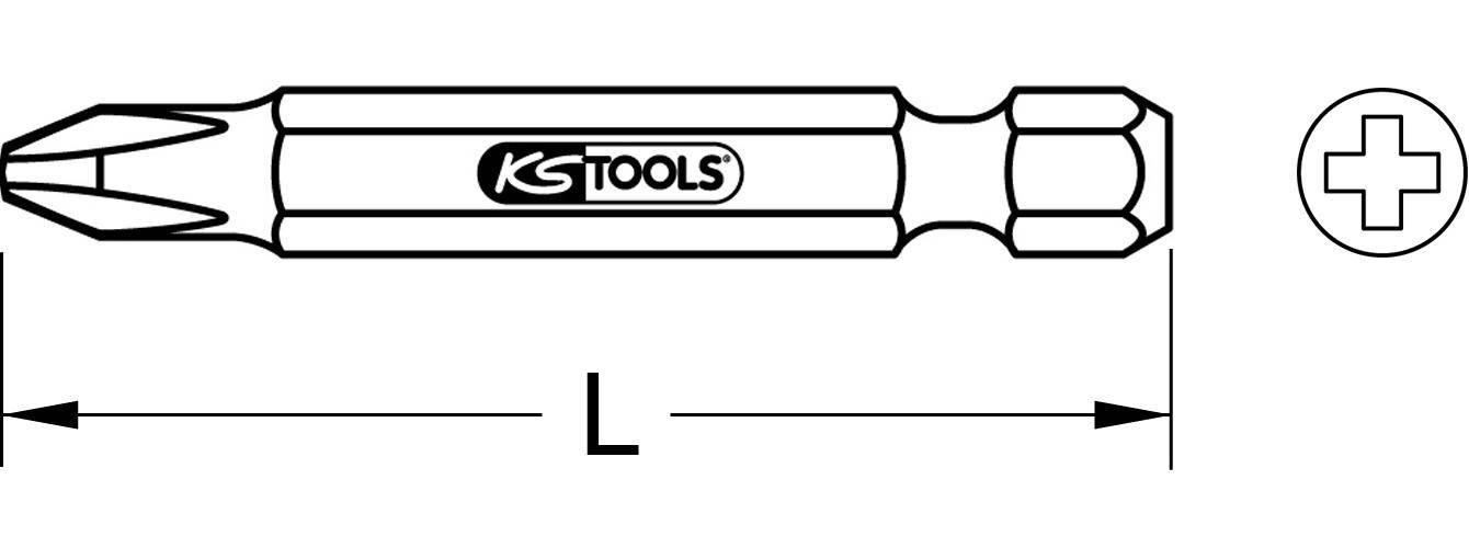 KS TOOLS 1/4" Bit PH, 50mm, PH2, 5er Pack