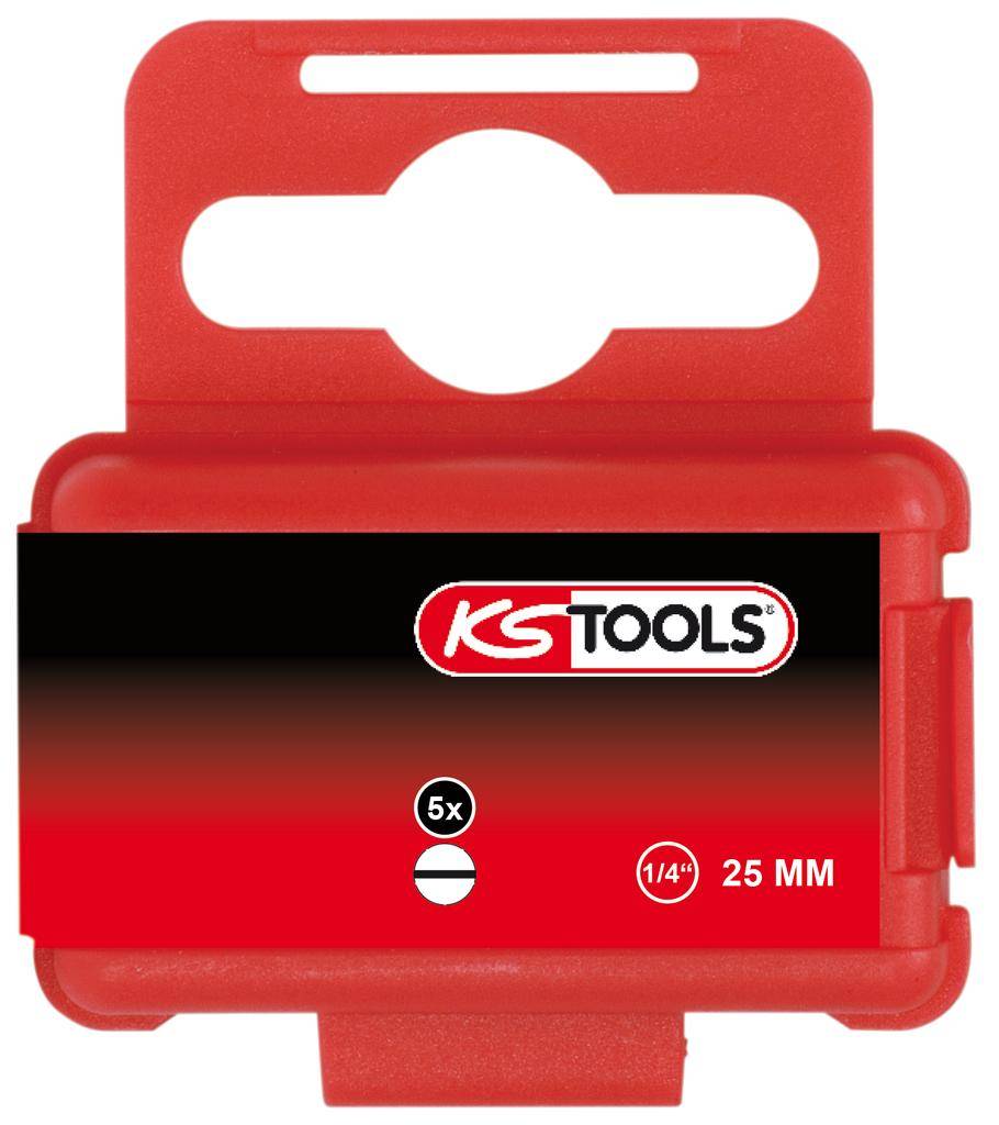 KS TOOLS 1/4" TORSIONpower Bit Schlitz, 25mm, 5mm, 5er Pack