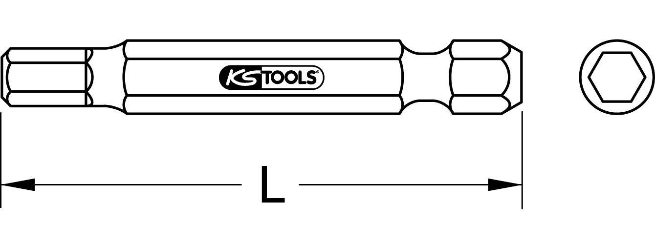KS TOOLS 1/4" Bit Innensechskant, 50mm, 8mm, 5er Pack