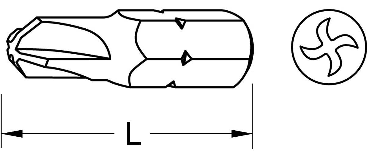 KS TOOLS 1/4" Bit Torq-Set, 25mm, #5, 5er Pack