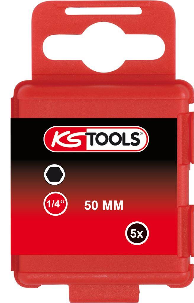 KS TOOLS 1/4" Bit Innensechskant, 50mm, 1,5mm, 5er Pack