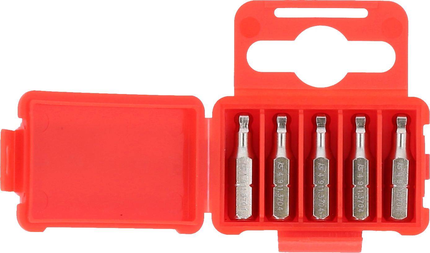 KS TOOLS 1/4" Bit Innensechskant, 25mm, Kugelkopf, 4mm, 5er Pack