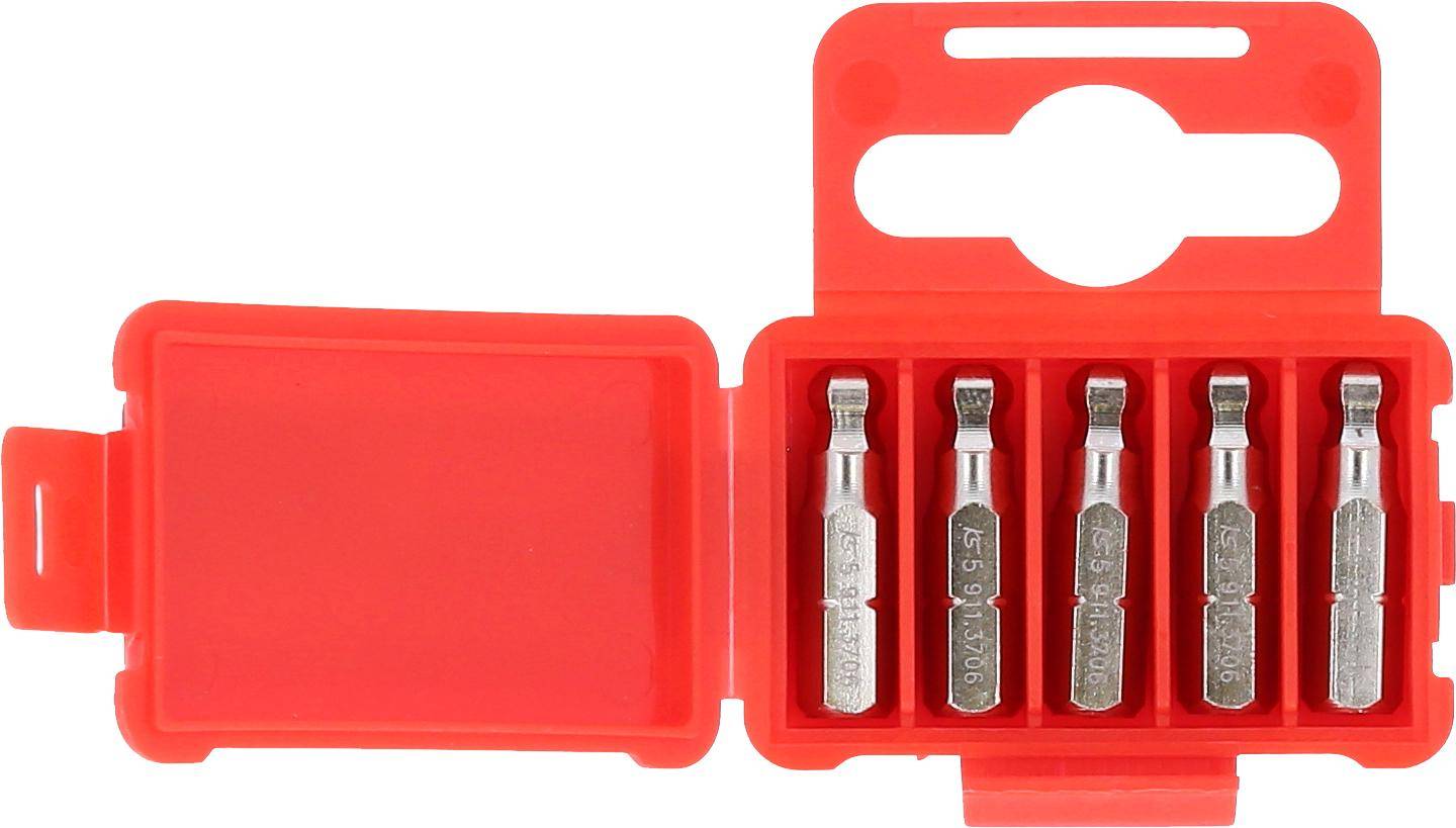 KS TOOLS 1/4" Bit Innensechskant, 25mm, Kugelkopf, 5mm, 5er Pack
