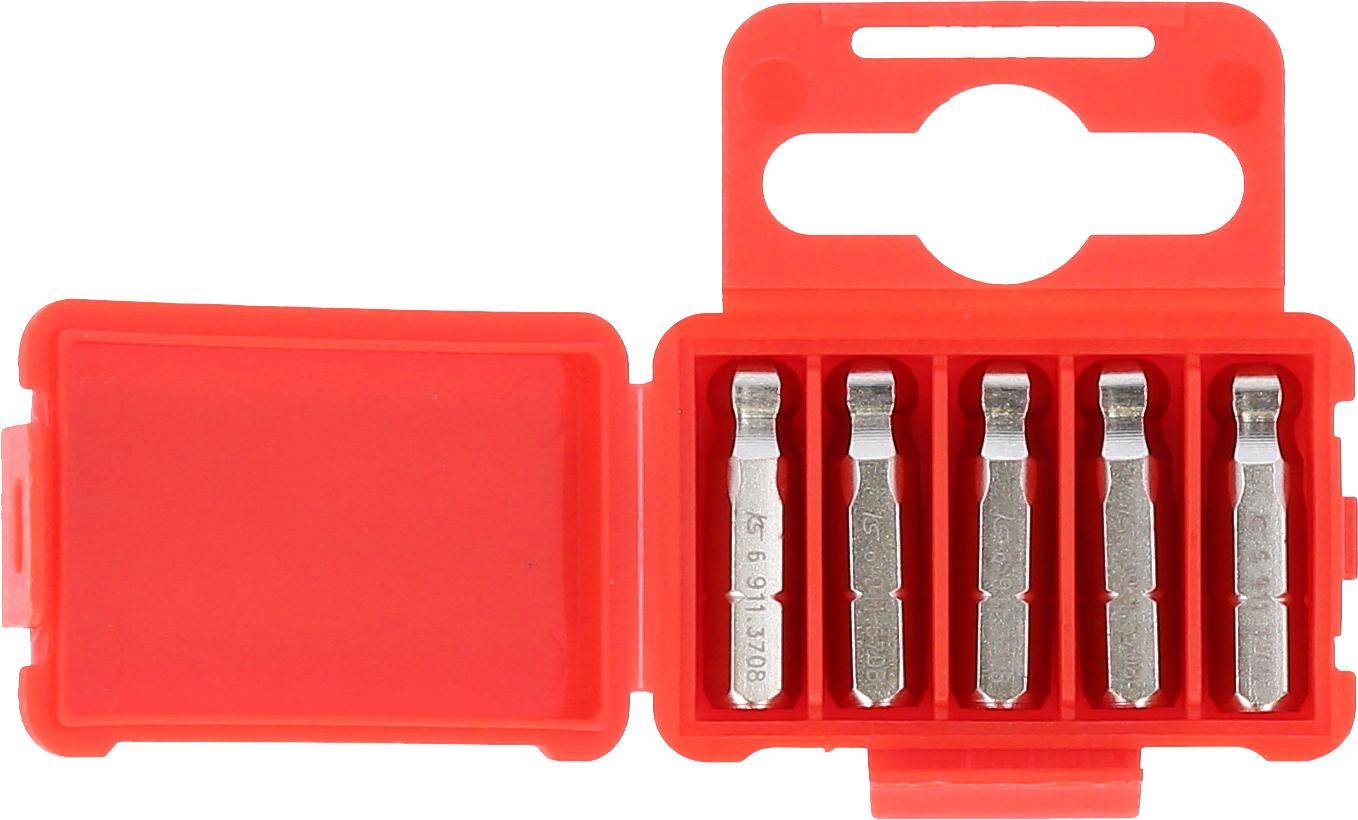 KS TOOLS 1/4" Bit Innensechskant, 25mm, Kugelkopf, 6mm, 5er Pack