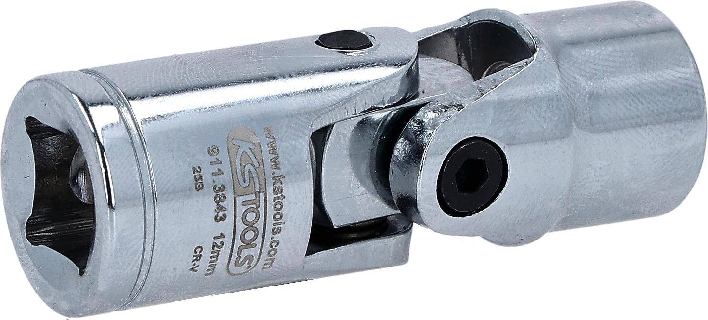 Eine Nahaufnahme eines KS Tools Kardangelenks, das seine metallische, gelenkige Konstruktion zeigt und für flexible Zugänglichkeit bei mechanischen Aufgaben verwendet wird.