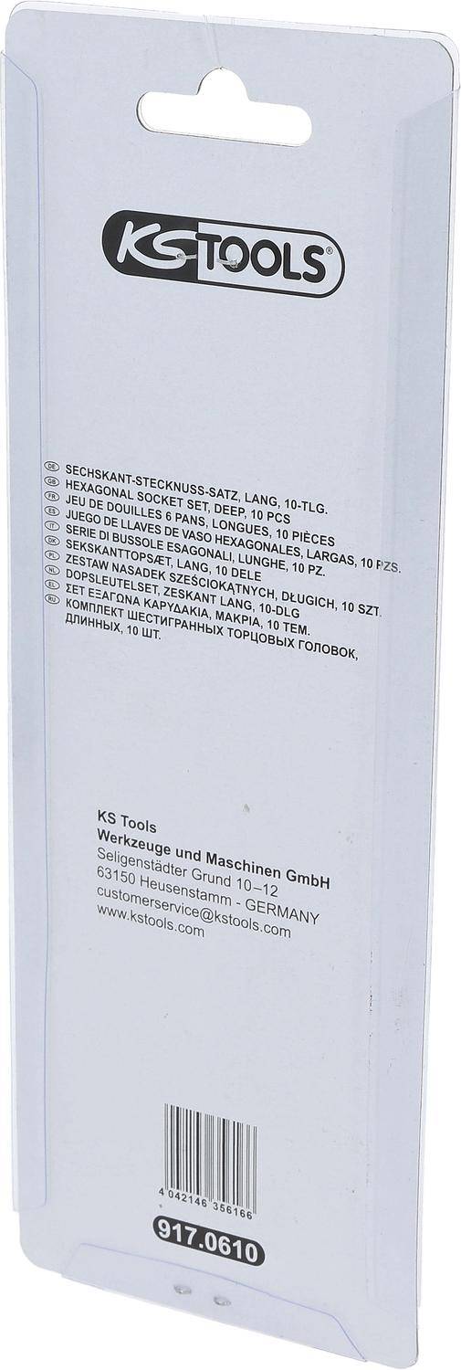Sechskant-Steckschlüsselsatz, lang, 10-tlg.