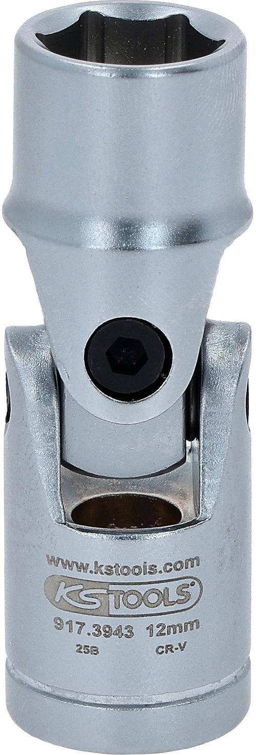 Eine Nahaufnahme eines metallischen Gelenks, das einem Sechskantschraubenkopf ähnelt und zwei mechanische Teile verbindet, was Flexibilität und Rotationsfähigkeit andeutet.