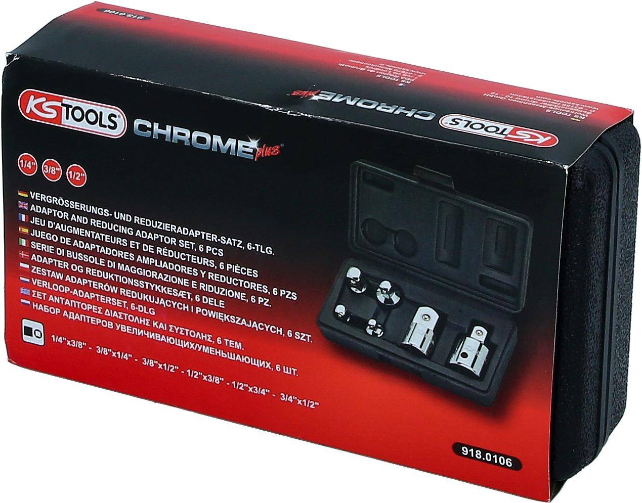 KS TOOLS CHROMEplus Vergrerungs- und Reduzieradapter-Satz, 6-tlg