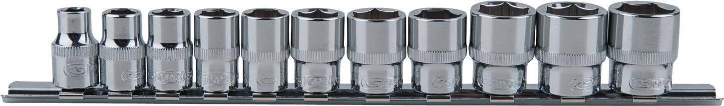 KS TOOLS 3/8&quot, CHROMEplus 6-kant-Stecknuss-Satz, 11-tlg