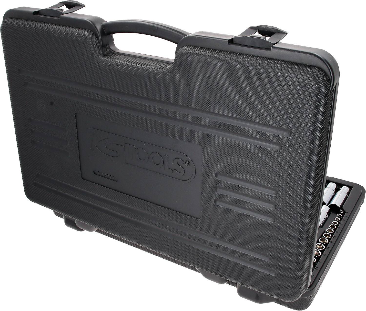 KS TOOLS 1/4"+3/8"+1/2" CHROMEplus Steckschlüssel-Satz, 124-tlg