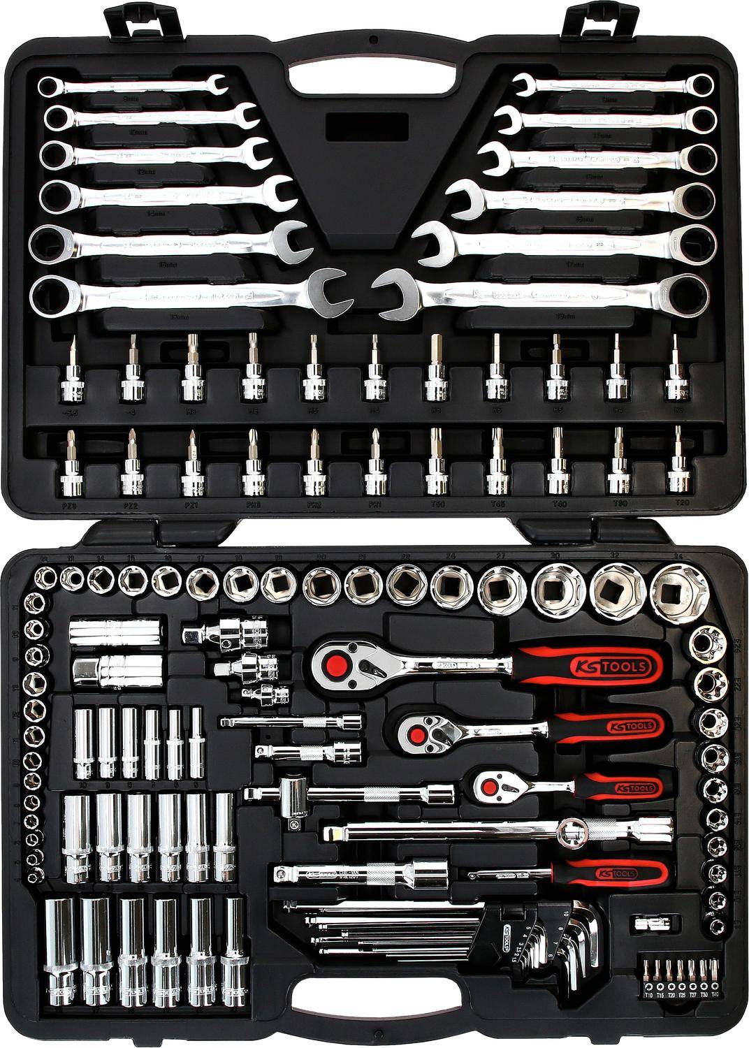 KS TOOLS 1/4"+3/8"+1/2" CHROMEplus Steckschlssel-Satz, 124-tlg