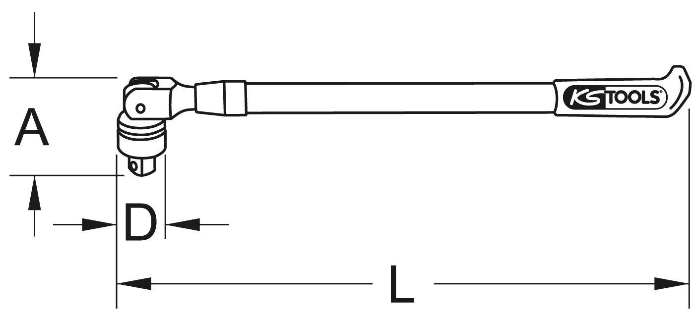 KS TOOLS Teleskop-Hebel mit Umschaltknarre 3/4"