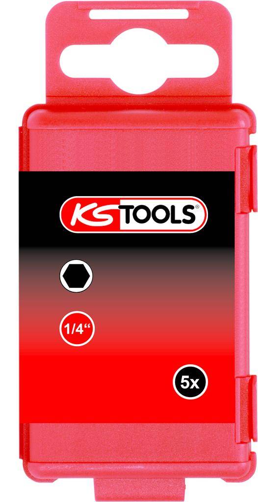 KS TOOLS 1/4" Bit Innensechskant, 75mm, 3mm, 5er Pack