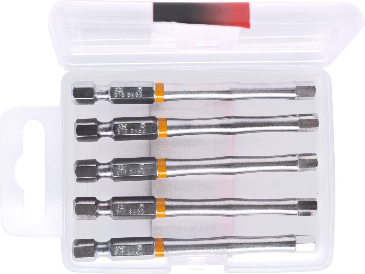 KS TOOLS 1/4" TORSIONpower Bit Innen6kant, 75mm, 5mm, 5er Pack