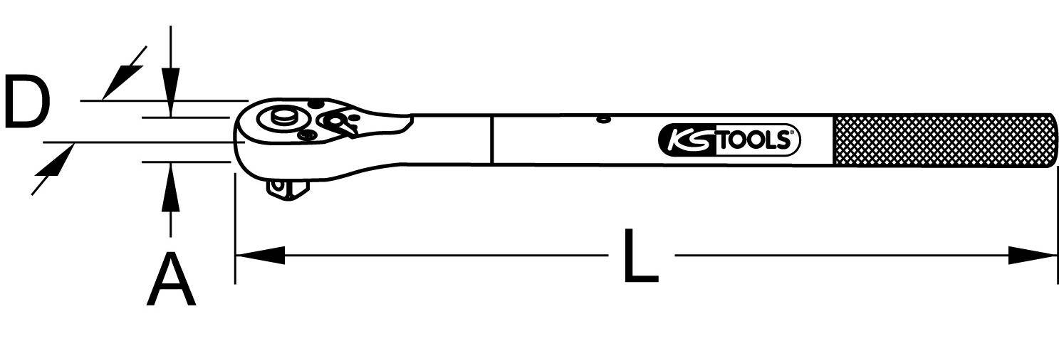 KS TOOLS 3/4" CHROMEplus Teleskop-Umschaltknarre, 24 Zahn