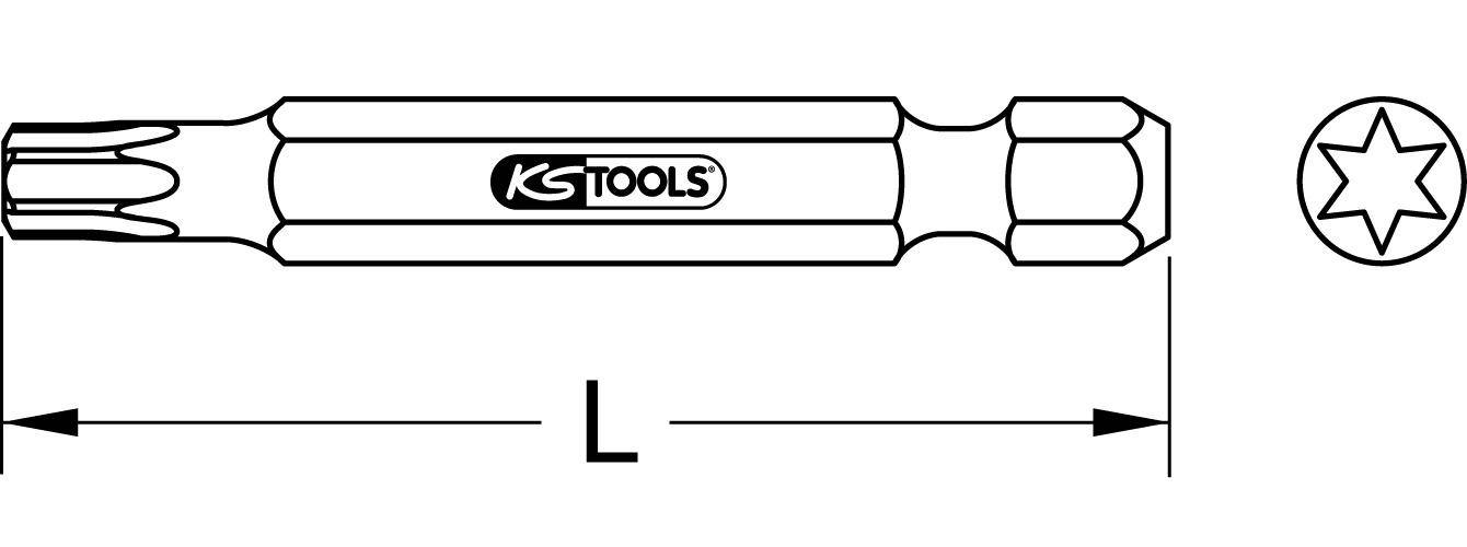 KS TOOLS 1/4" Bit Torx,75mm, T8, 5er Pack