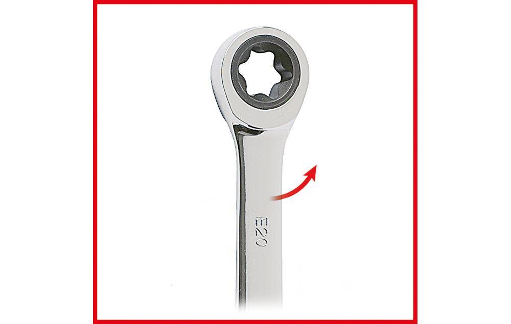 KS TOOLS GEARplus Torx-E-Doppel-Ratschenringschlssel,E6xE8