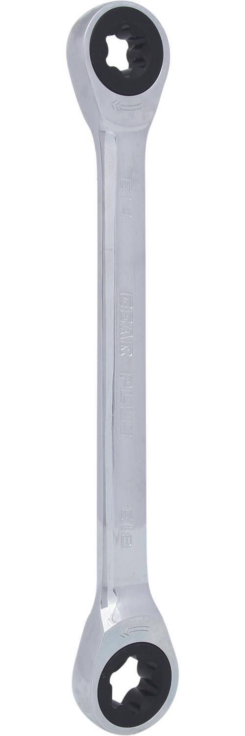 KS TOOLS GEARplus Torx-E-Doppel-Ratschenringschlüssel,E14xE18