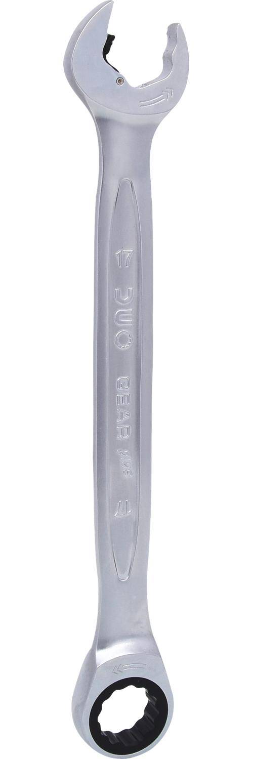 KS TOOLS DUO GEARplus Ringmaulschlüssel,Maul-Ratschenfunktion 17mm