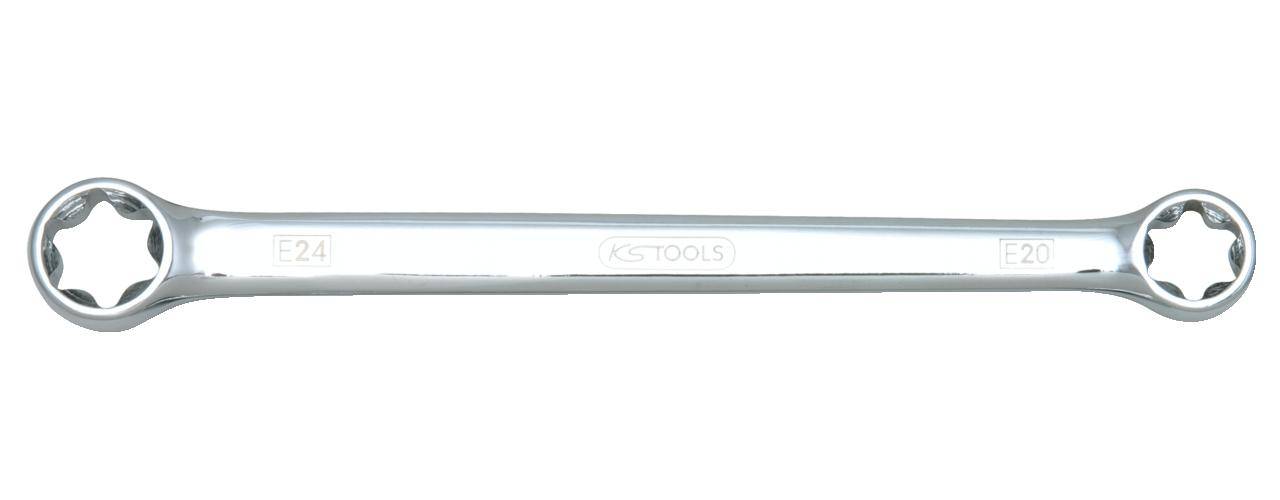 KS TOOLS CHROMEplus Torx-E-Doppel-Ringschlssel, E20xE24