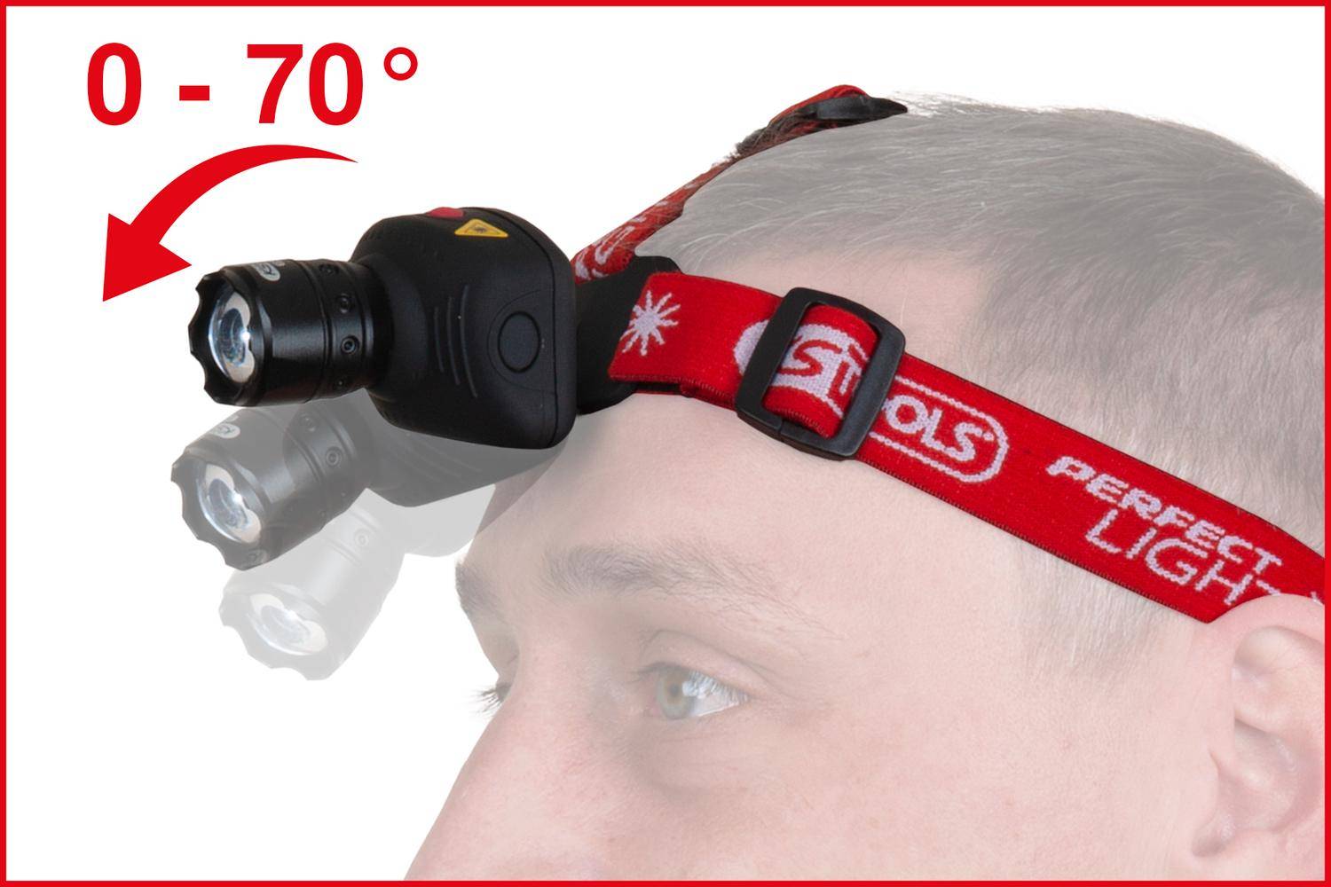 KS TOOLS perfectLight Kopflampe mit Fokus 140 Lumen