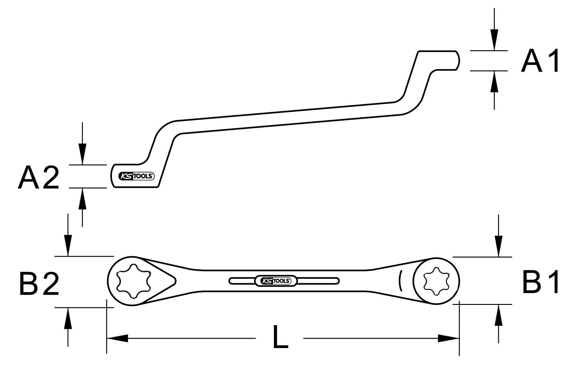 KS TOOLS Torx-E-Doppel-Ringschlssel, gekrpft, E6xE8