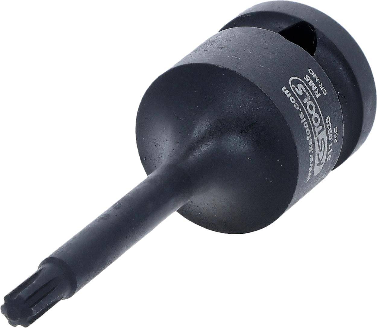 Eine Nahaufnahme eines Sechskant-Biteinsatzes, der seine metallische Konstruktion zeigt und mit 'Ktools.com' markiert ist. Verwendet zum Lösen oder Festziehen von Befestigungselementen.