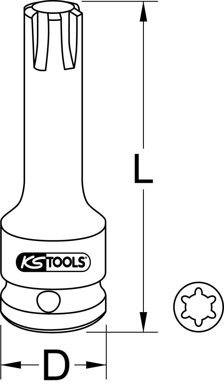 KS TOOLS 1/2" Kraft-Bit-Stecknuss fr RIBE-Schrauben, M5