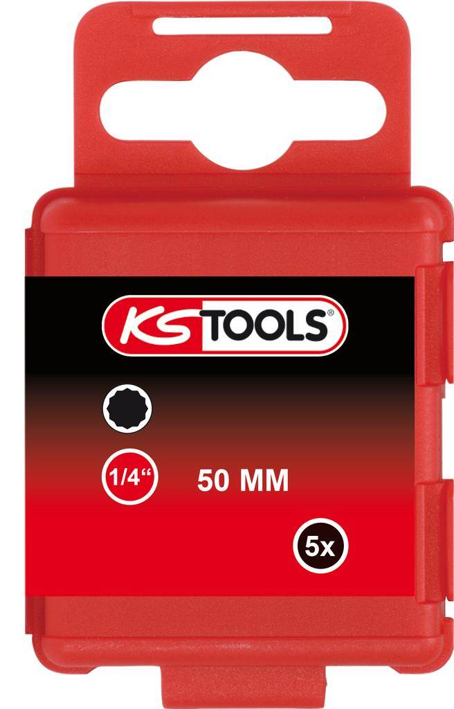 KS TOOLS 1/4" Bit XZN, 50mm, M4, 5er Pack
