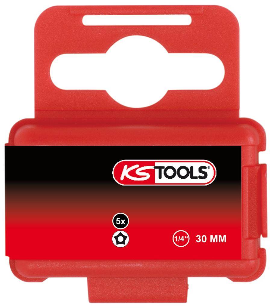 KS TOOLS 1/4" Bit für Fünfstern, Bohrung, TS25, 5er Pack