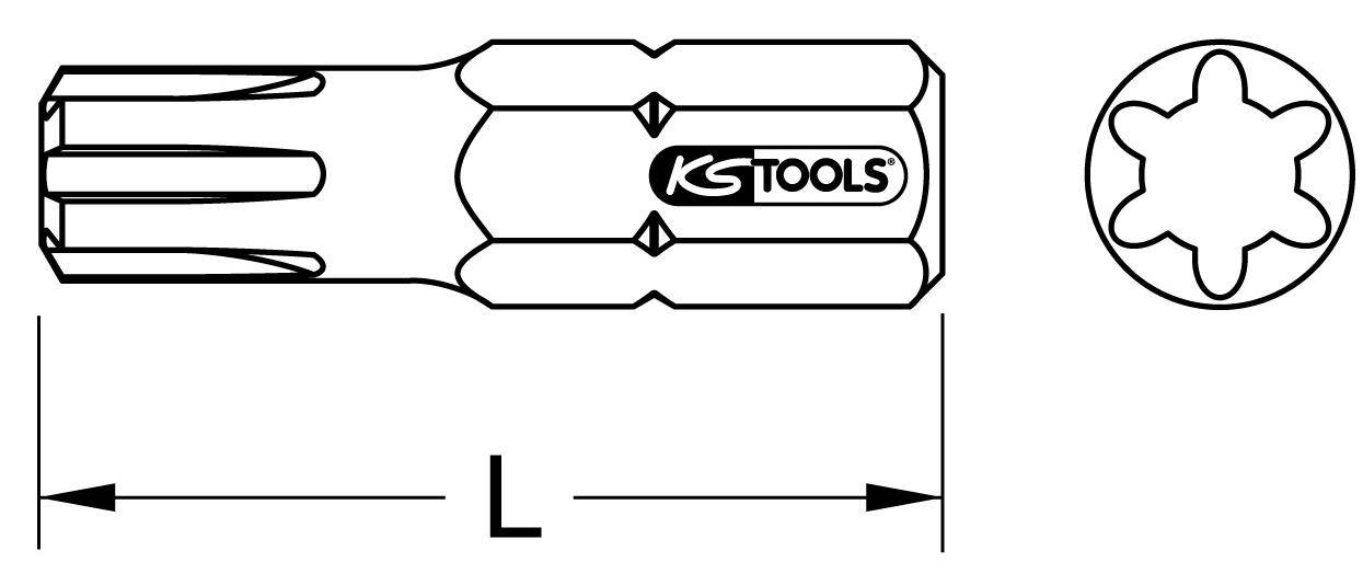 KS TOOLS 5/16" Bit RIBE, 38mm, M5