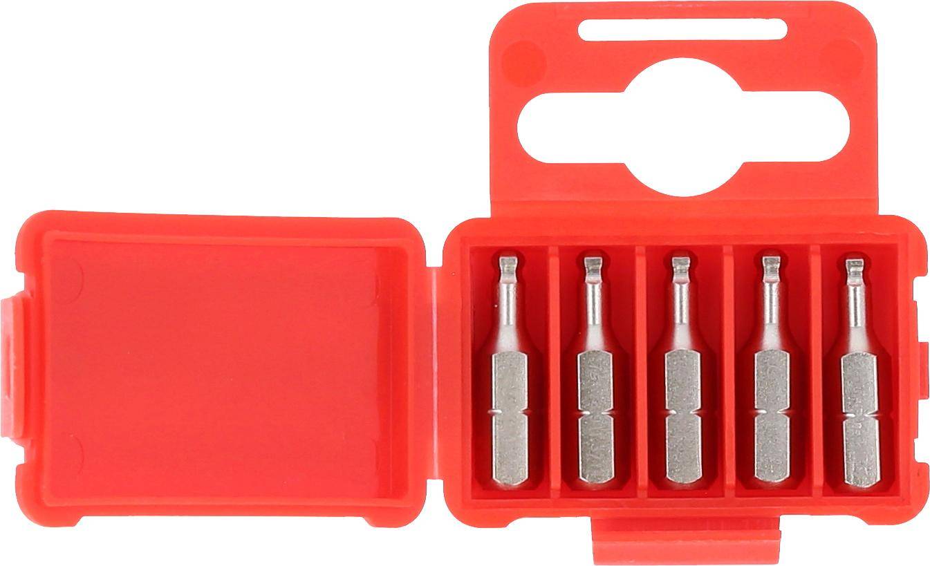 KS TOOLS 1/4" Bit Innensechskant, 25mm, Kugelkopf, 1/8", 5er Pack