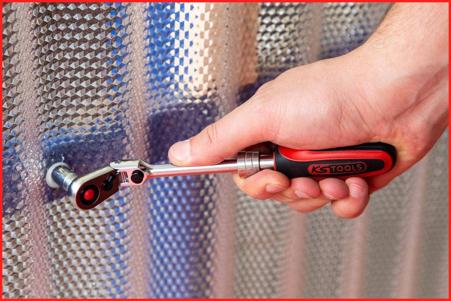KS TOOLS 1/4" SlimPOWER Teleskop-Gelenk-Umschaltknarre, 72 Zahn