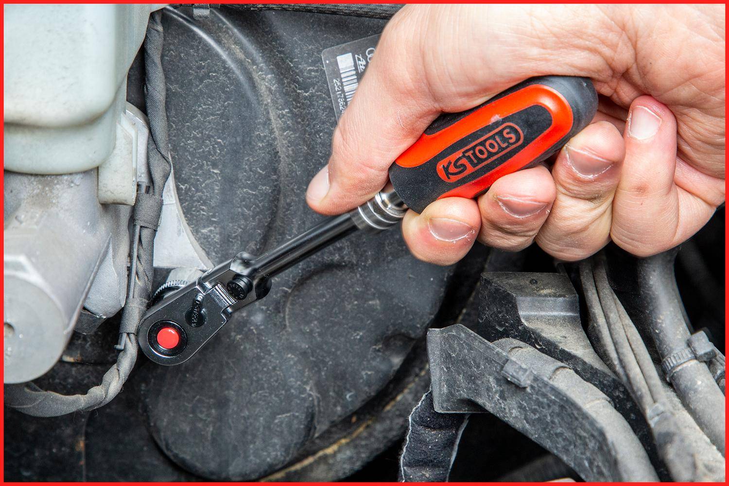 KS TOOLS 1/4" SlimPOWER Teleskop-Gelenk-Umschaltknarre, 72 Zahn