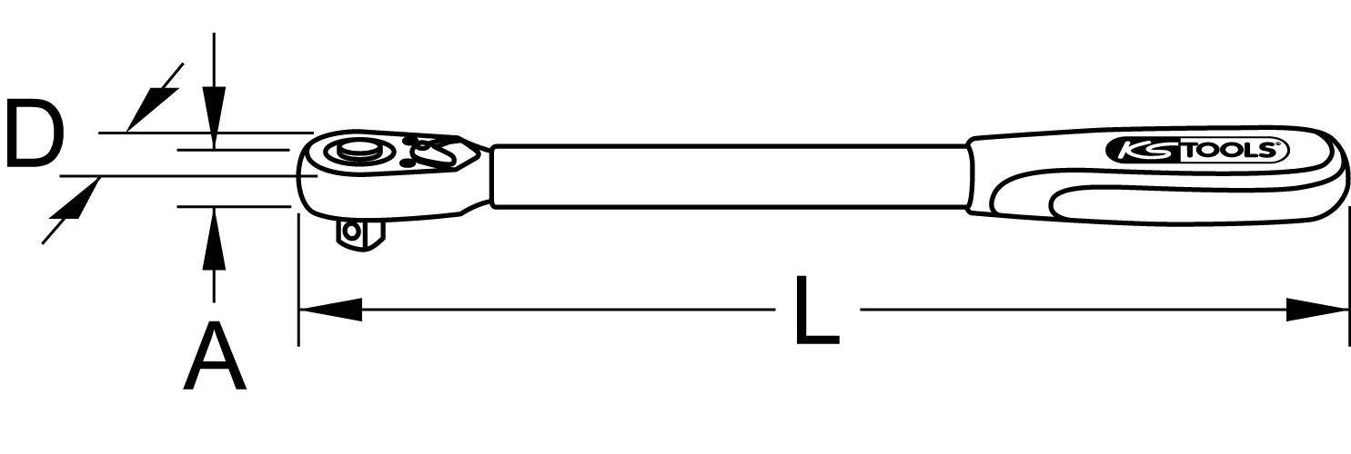 KS TOOLS 1/2" CHROMEplus Teleskop-Umschaltknarre, 36 Zahn