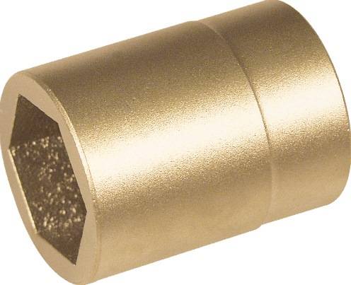 Das Bild zeigt einen glänzenden, metallischen Sechskant-Schraubenkopf, der für den Einsatz mit einem Schraubenschlüssel oder Ratsche zum Anziehen oder Lösen von Schrauben konzipiert ist.