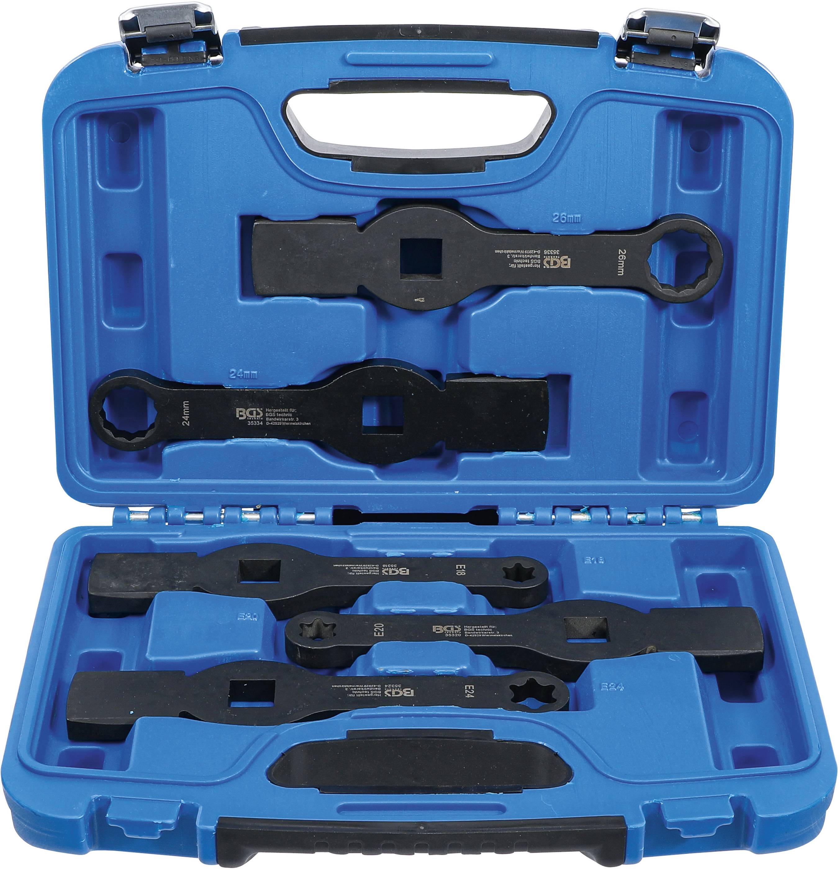 BGS Schlag-Ringschlssel-Satz | Zwlfkant / E-Profil (fr Torx) | 5-tlg.