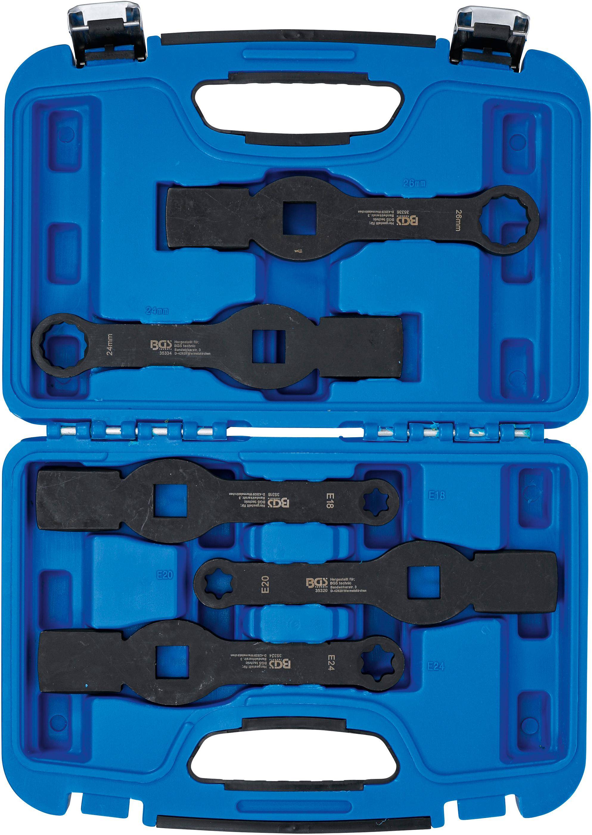 BGS Schlag-Ringschlssel-Satz | Zwlfkant / E-Profil (fr Torx) | 5-tlg.