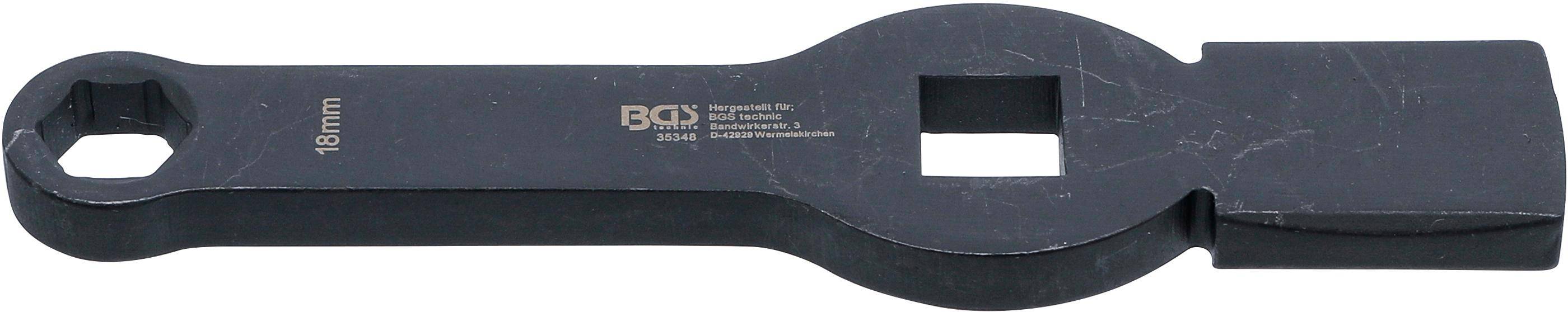 BGS Schlag-Ringschlssel | Sechskant | mit 2 Schlagflchen | SW 18 mm