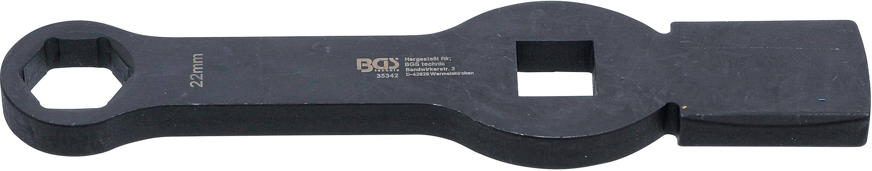 BGS Schlag-Ringschlüssel | Sechskant | mit 2 Schlagflächen | SW 22 mm