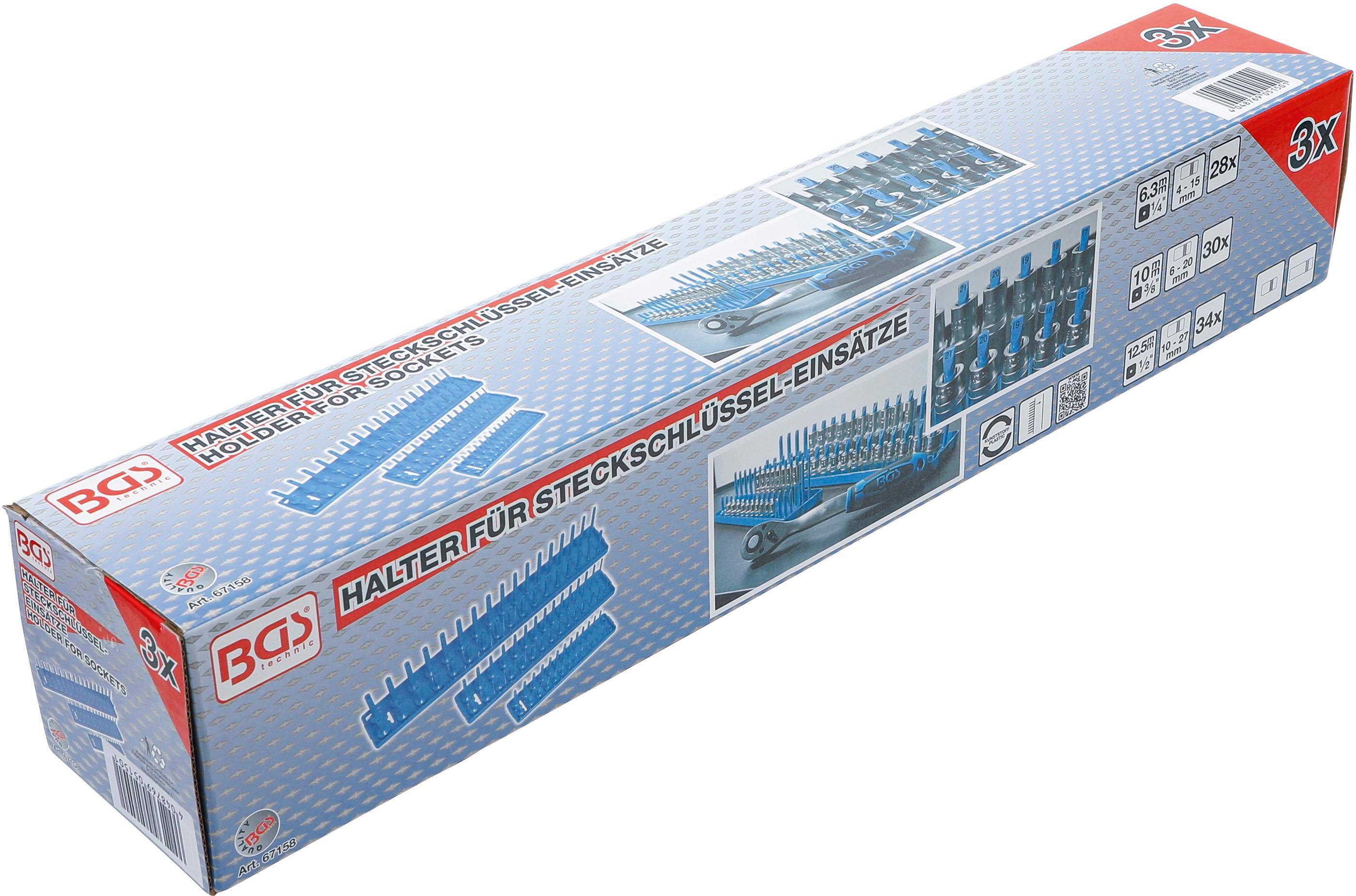 BGS Halter für Steckschlüssel-Einsätze | 3-tlg.