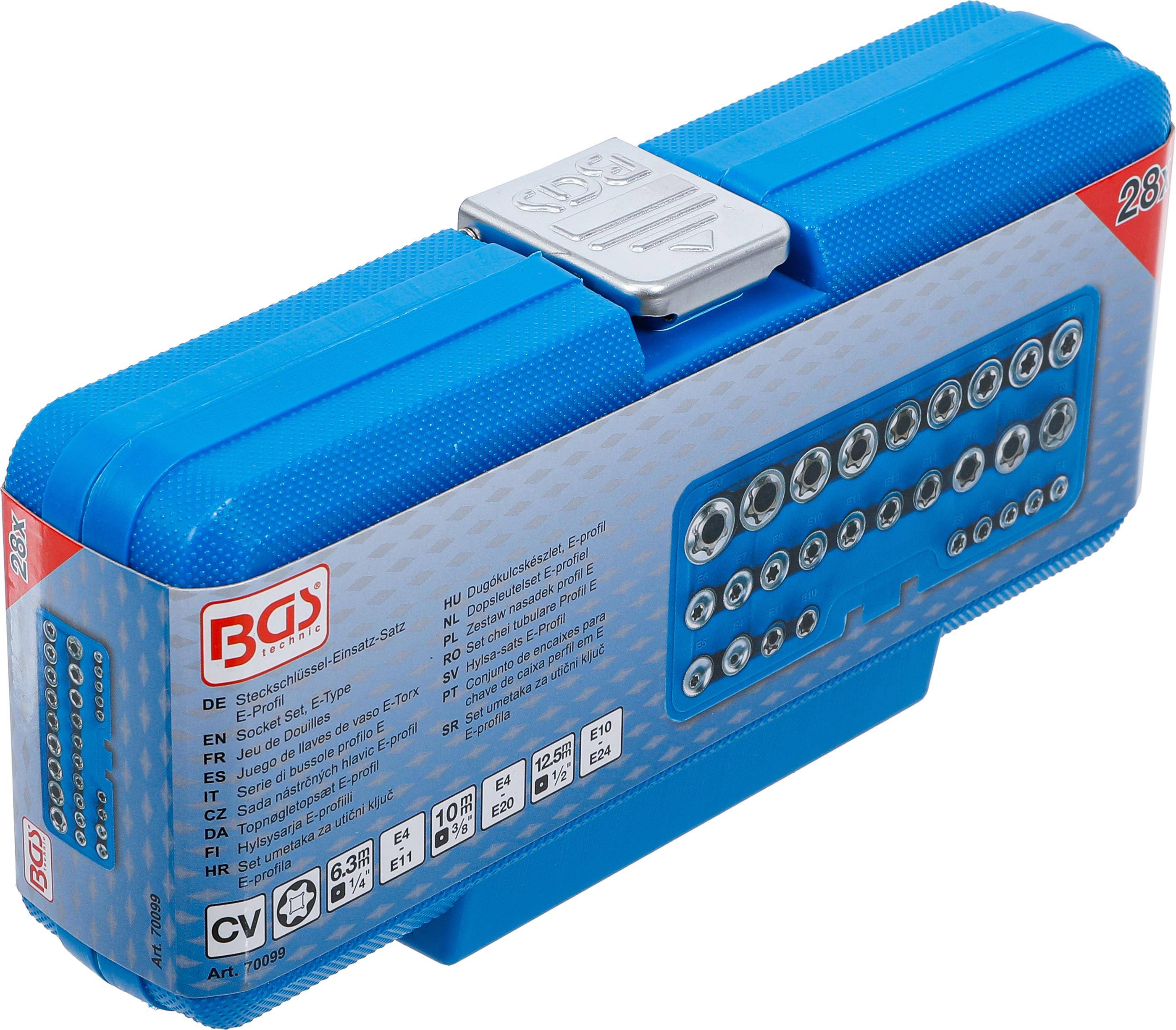 BGS Steckschlssel-Einsatz-Satz, E-Profil | Antrieb Innenvierkant 6,3