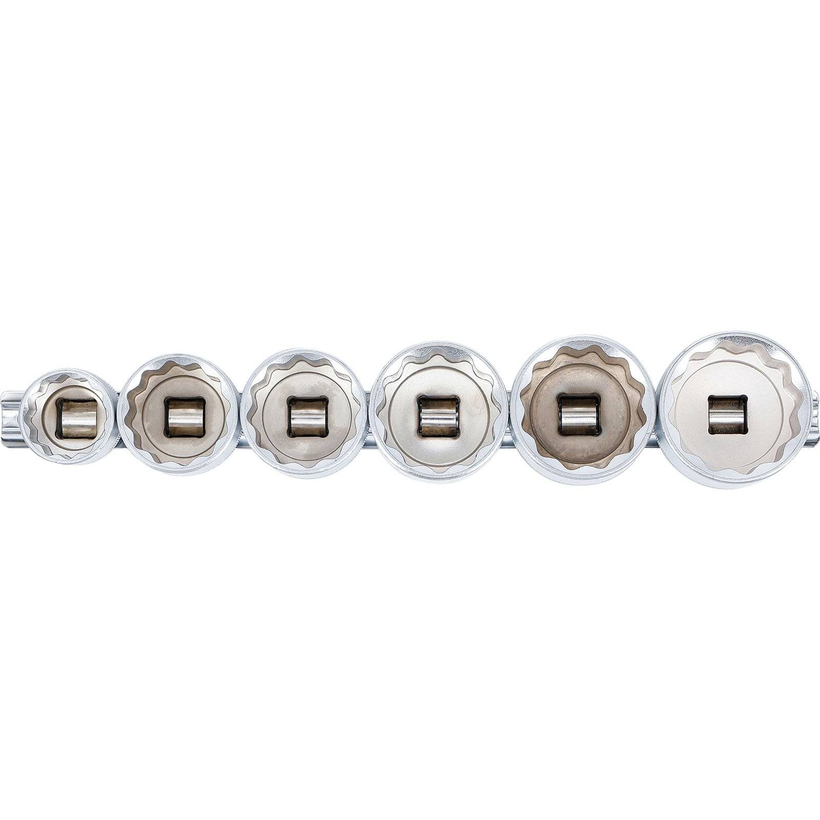 BGS Steckschlüssel-Einsatz-Satz Zwölfkant Antrieb Innenvierkant 12,5 mm (1/2") SW 24 - 38 mm 6tlg. - 70102