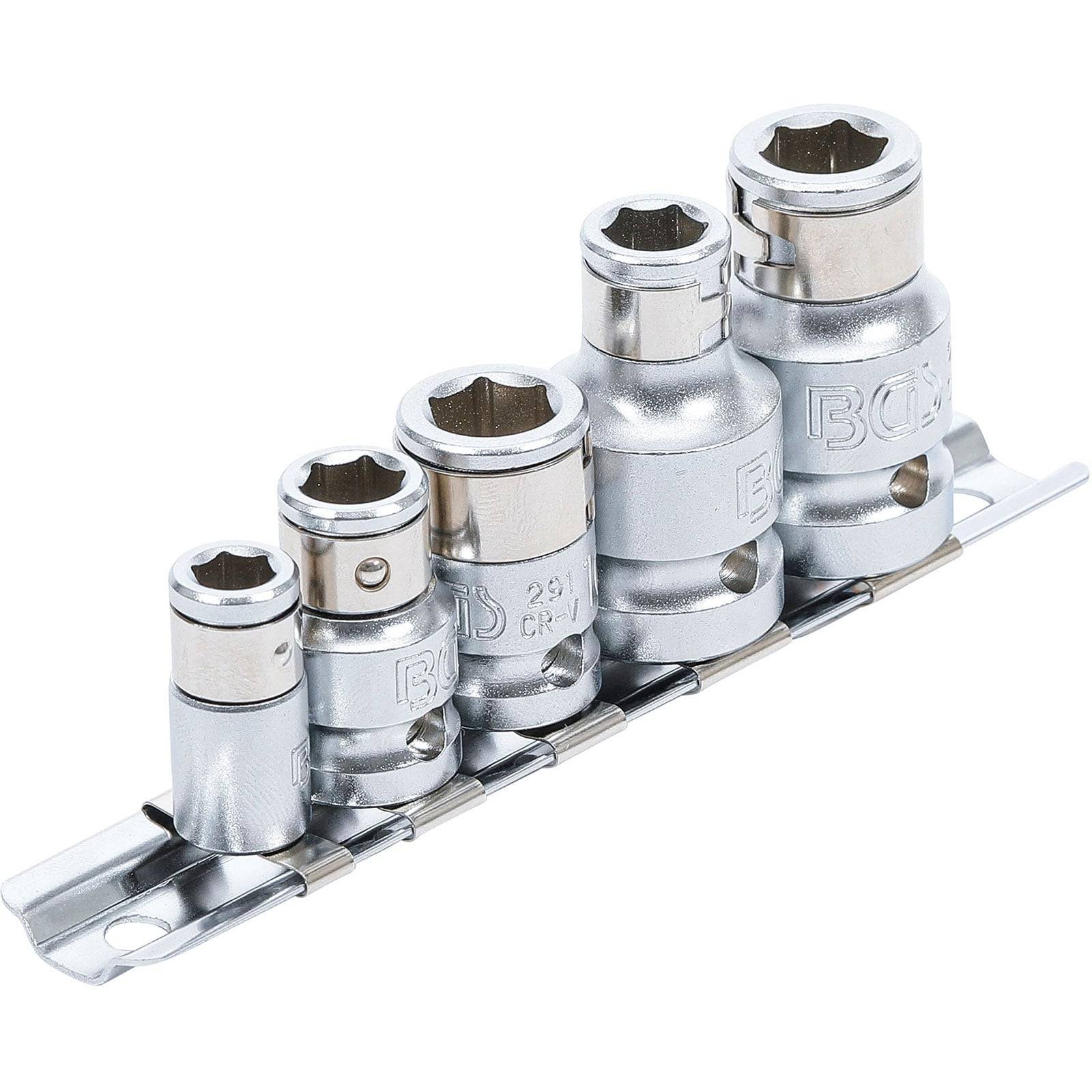 BGS Bit-Adapter-Satz mit Haltekugel Innenvierkant 6,3 mm (1/4") / 10 mm (3/8") / 12,5 mm (1/2") 5-tlg - 70103