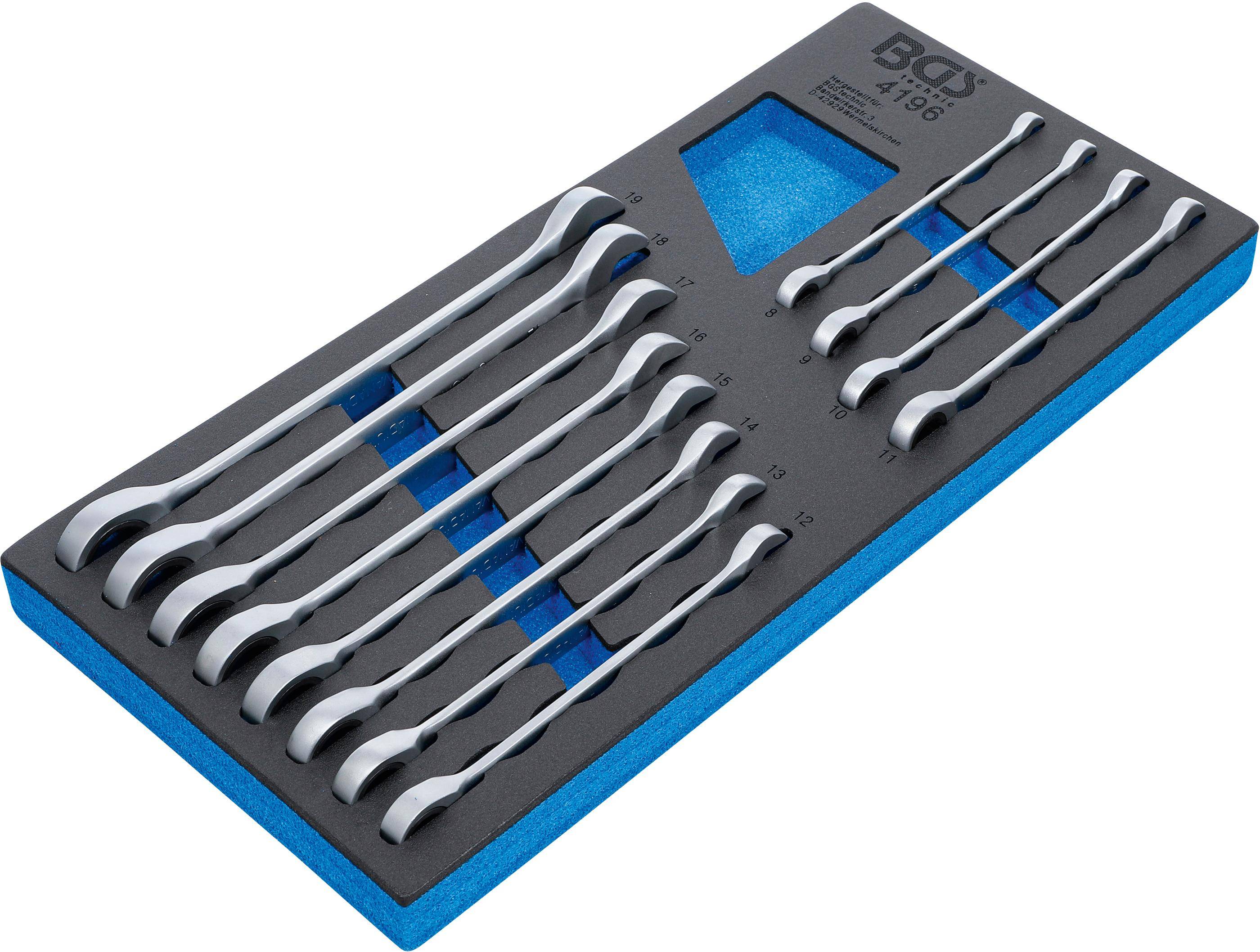 BGS Werkstattwageneinlage 1/3: Ratschenring-Maulschlüssel-Satz | SW 8