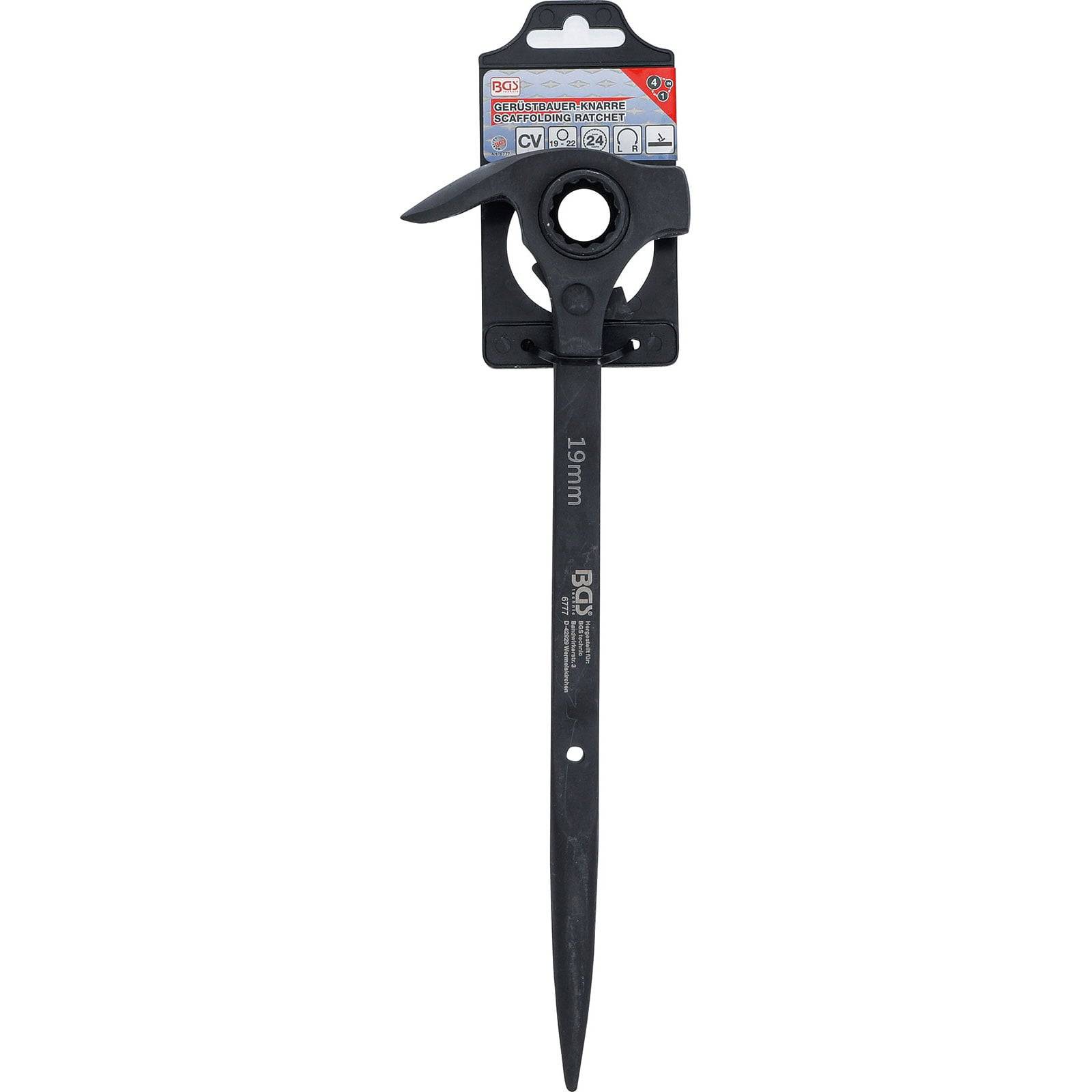 BGS Gerüstbauer-Knarre 4-in-1 SW 19 x 22 mm - 6777