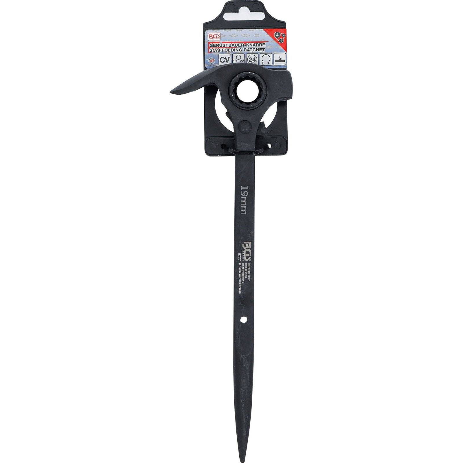 BGS Gerüstbauer-Knarre 4-in-1 SW 19 x 22 mm - 6777